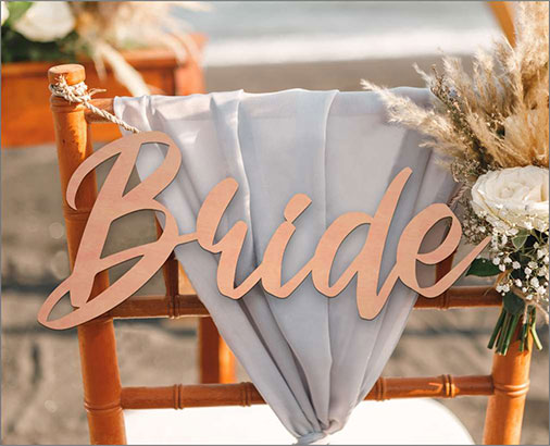 Bride Wedding Chair Sign