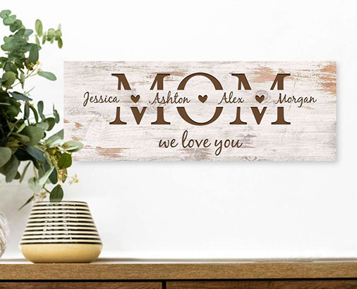 Faux Wood Block Sign mom
