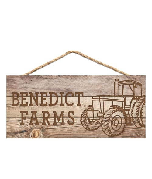 customized light faux wood hanging sign