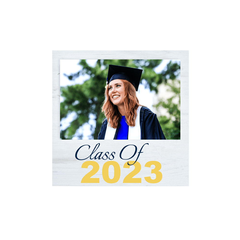 customized photo frame with photo of graduate and class of 2023