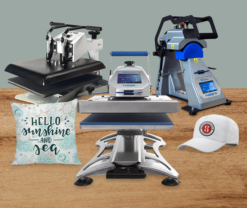 three heat presses and other products